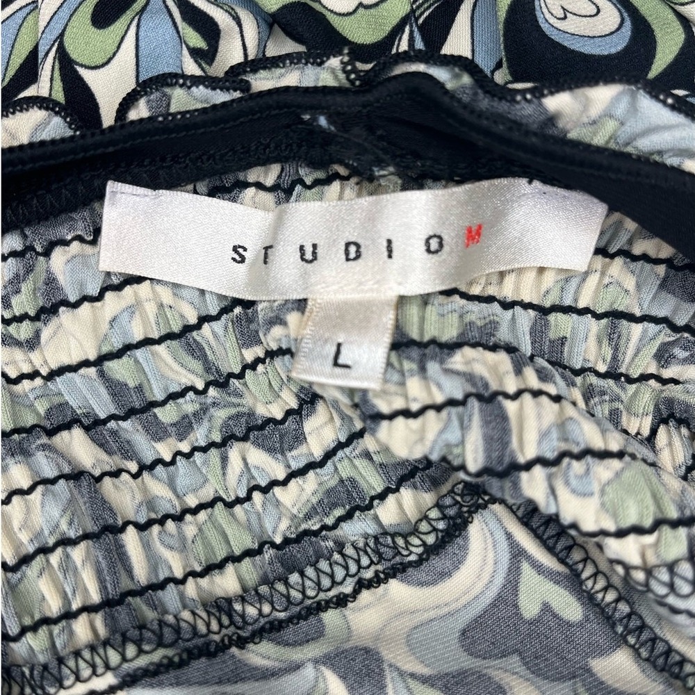 Studio M Womens Large‎ Halter Maxi Dress Psychedelic Paisley Smocked Y2K Resort - Picture 6 of 7